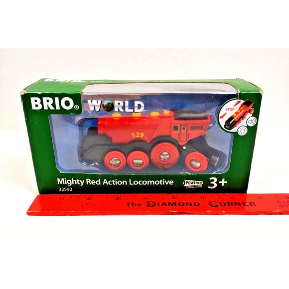 Brio World 33592 Battery Operated Wooden Mighty Red Action Locomotive for Train - Picture 2 of 7